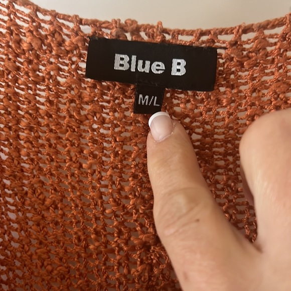 Beautiful lightweight Short Sleeve Sweater Rust Color by Blue B - Picture 2 of 4